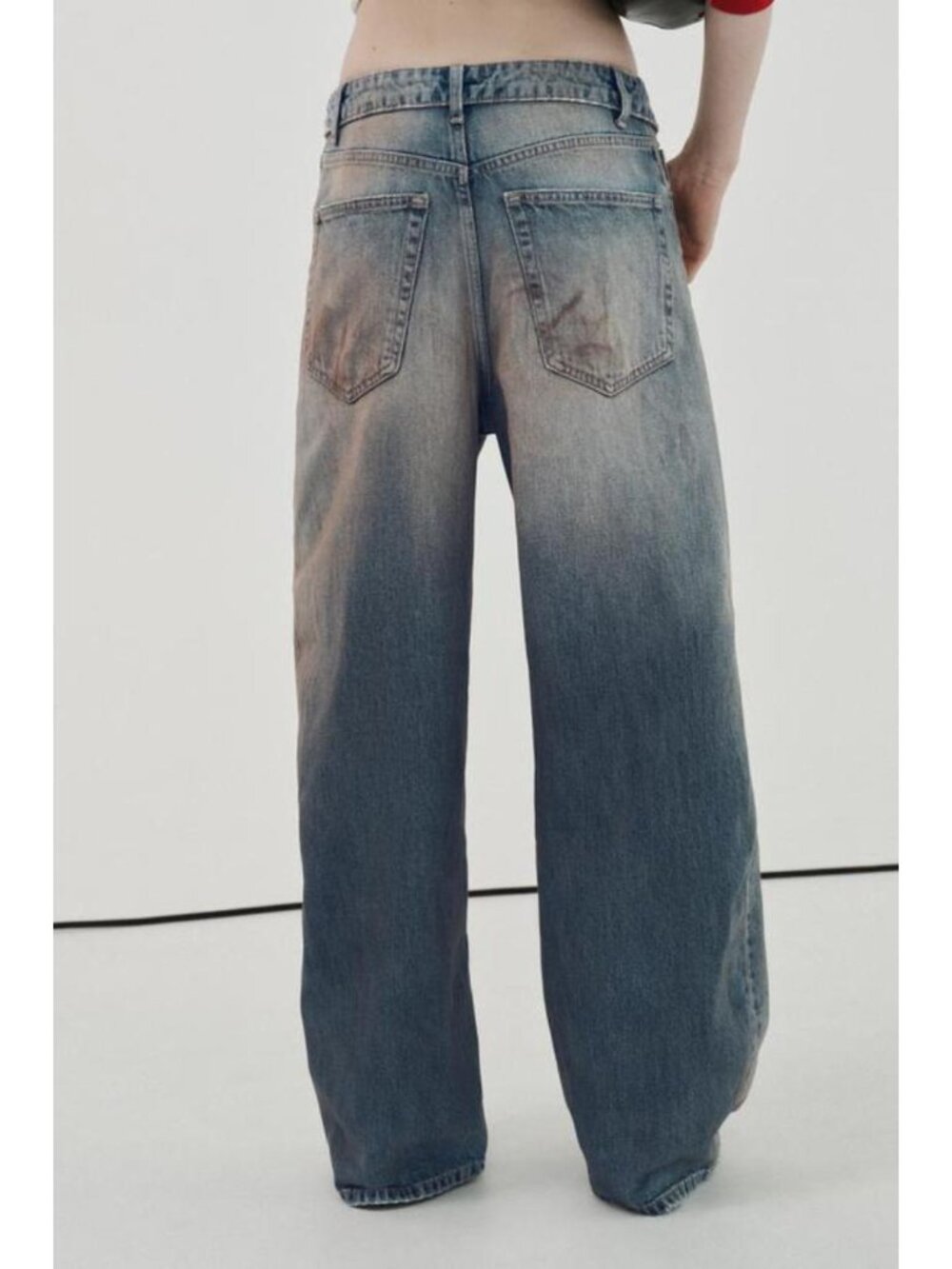 ZARA TRF MID RISE FOLDED WAIST JEANS - Picture 5 of 9